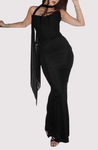 Women’s strapless bodycon maxi dress featuring a sleek, sculpting fit, clean straight neckline and floor-grazing length. Minimalist design flatters the waist and shoulders, ideal for weddings, galas or evening events paired with heels and a clutch.