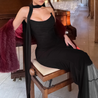 Women’s strapless bodycon maxi dress featuring a sleek, sculpting fit, clean straight neckline and floor-grazing length. Minimalist design flatters the waist and shoulders, ideal for weddings, galas or evening events paired with heels and a clutch.