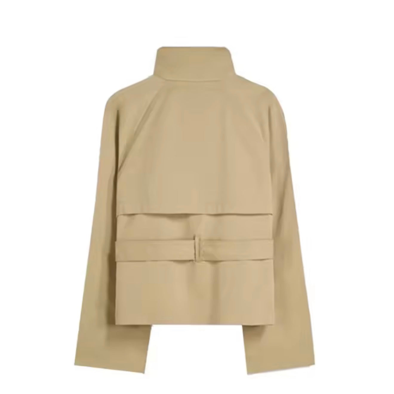 Cath cropped trench coat in a premium cotton-blend fabric with high neck, double-breasted closure, epaulettes, adjustable cuffs and waist-defining belt. Versatile autumn layer to pair with jeans, skirts or tailored trousers.
