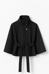 Chloe 2-Pack Cape Bundle featuring two belted capes with high-neck collars, buttoned fronts and detachable waist ties. Soft-touch fabric, flowing drape and versatile colors ideal for layering over dresses, denim or tailored looks.