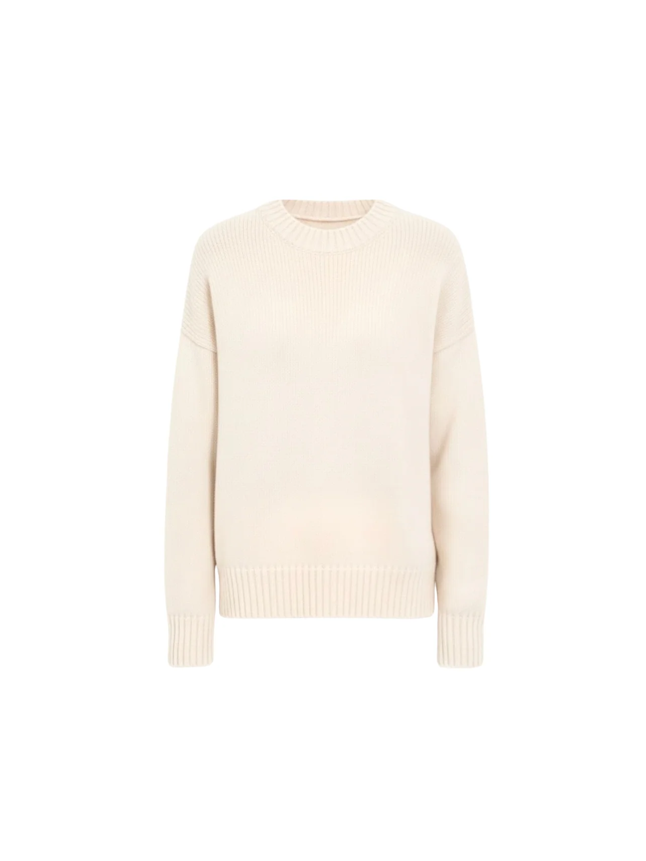 Hazel Beige Wool-Blend Oversized Knit Sweater with relaxed silhouette, soft wool blend and warm beige tone. Features slightly dropped shoulders plus ribbed cuffs and hem. Effortless layering over jeans, tailoring or dresses for refined cold-season style.